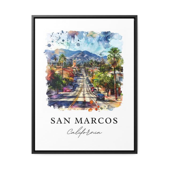 San Marcos California Wall Art, San Marcos Print, San Marcos Watercolor Art, San Marcos Gift,