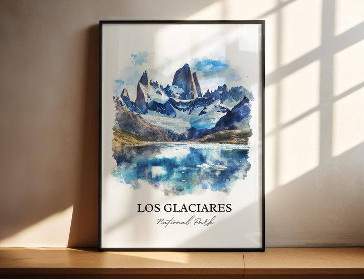 Los Glaciares National Park Art, Austral Andes Print, Argentina Artwork, Los Glaciares Park, Travel Print, Travel Poster, Housewarming Gift