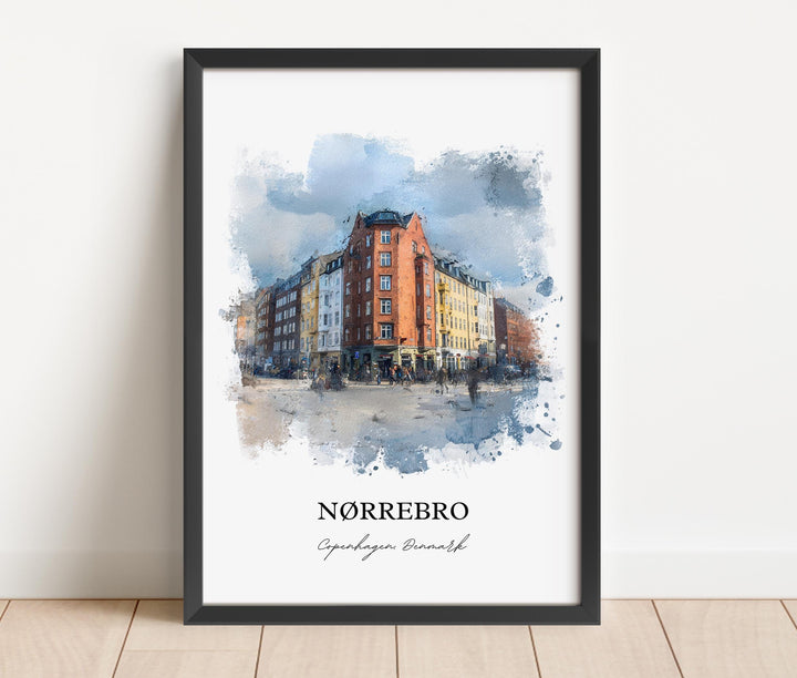 Nørrebro, Denmark – Watercolor Art Print