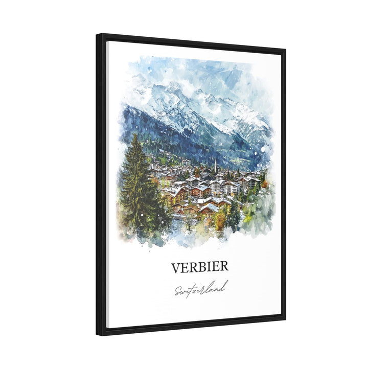 Verbier Wall Art, Verbier Switzerland Print, Switzerland Watercolor Art, Valais Canton Gift, Travel Print, Travel Poster, Housewarming Gif