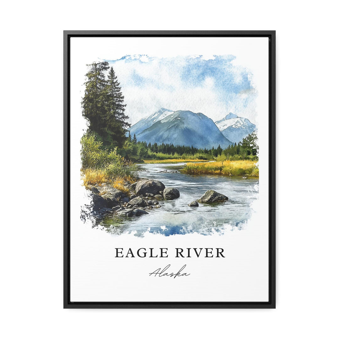 Eagle River, Alaska Watercolor Art Print
