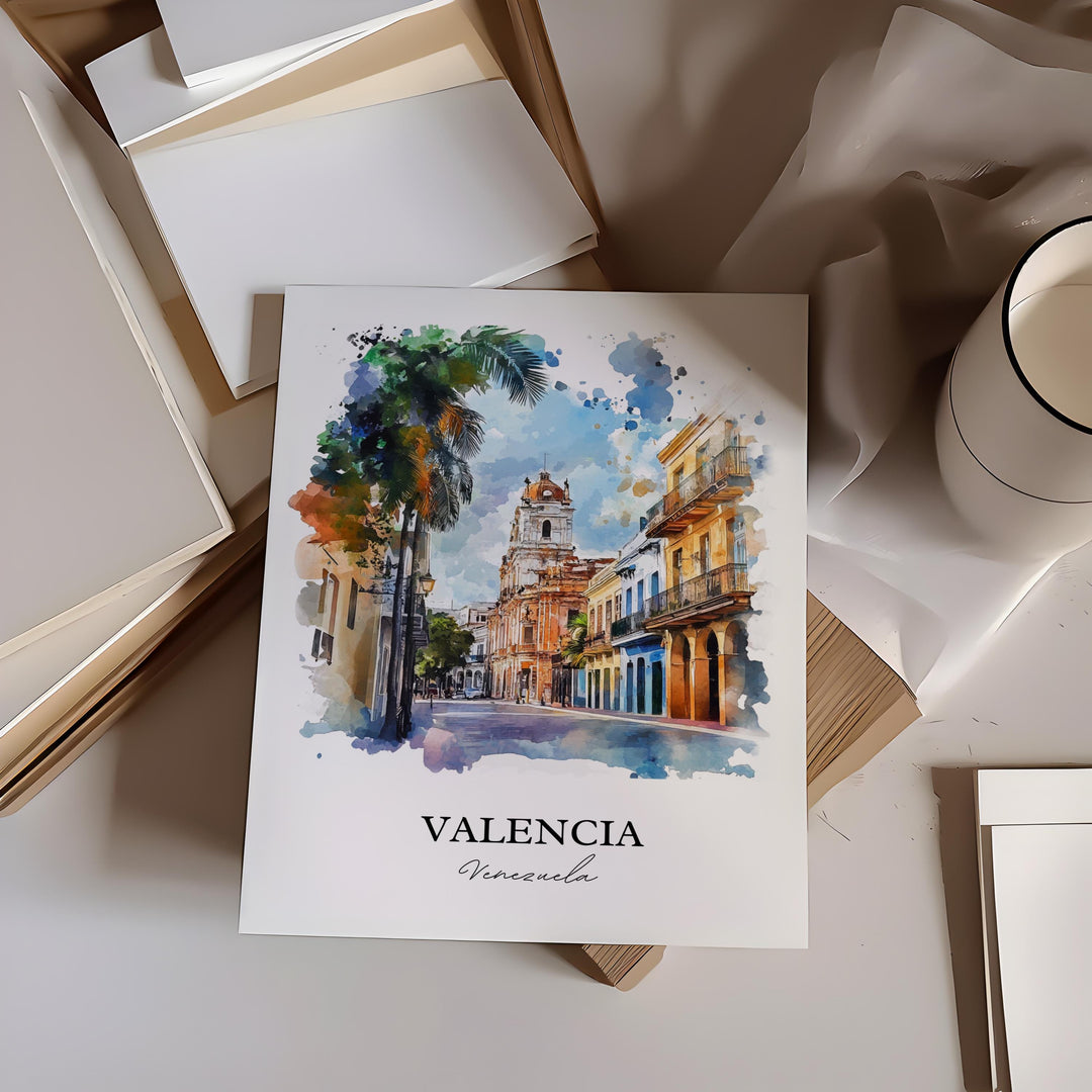 Valencia Venezuela Wall Art, Carabobo State Print, Venezuela Watercolor Art, Valencia Gift, Travel Print, Travel Poster, Housewarming Gift