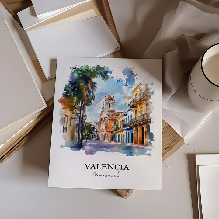 Valencia Venezuela Wall Art, Carabobo State Print, Venezuela Watercolor Art, Valencia Gift, Travel Print, Travel Poster, Housewarming Gift