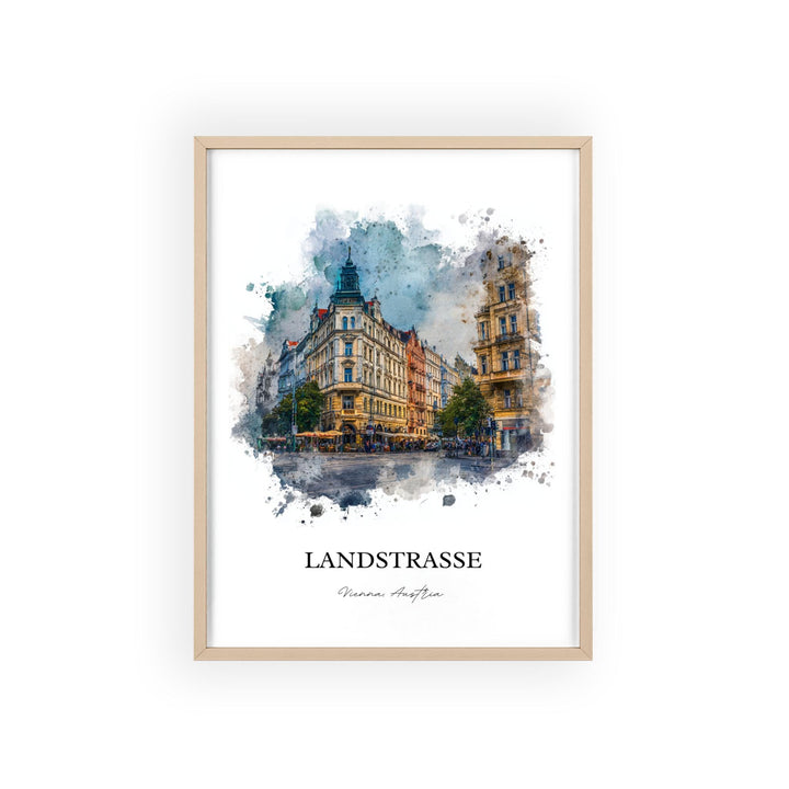 Landstraße Wall Art, Vienna Print, Landstraße Watercolor Art, Landstraße Austria Gift, Travel Print, Travel Poster, Housewarming Gift
