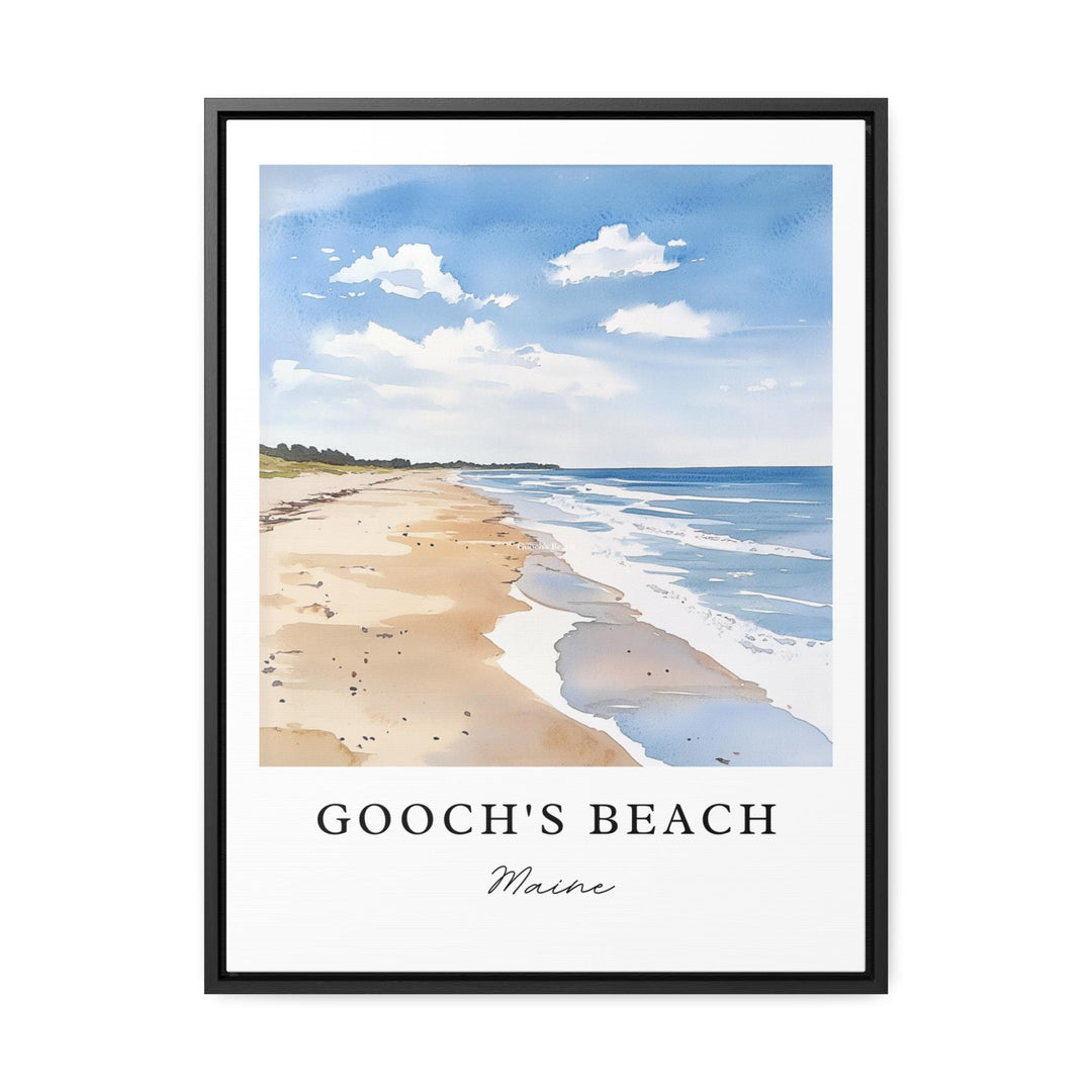 Goochs Beach Wall Art, Goochs Beach Print, Kennebunk Watercolor Art, Kennebunk ME Gift,