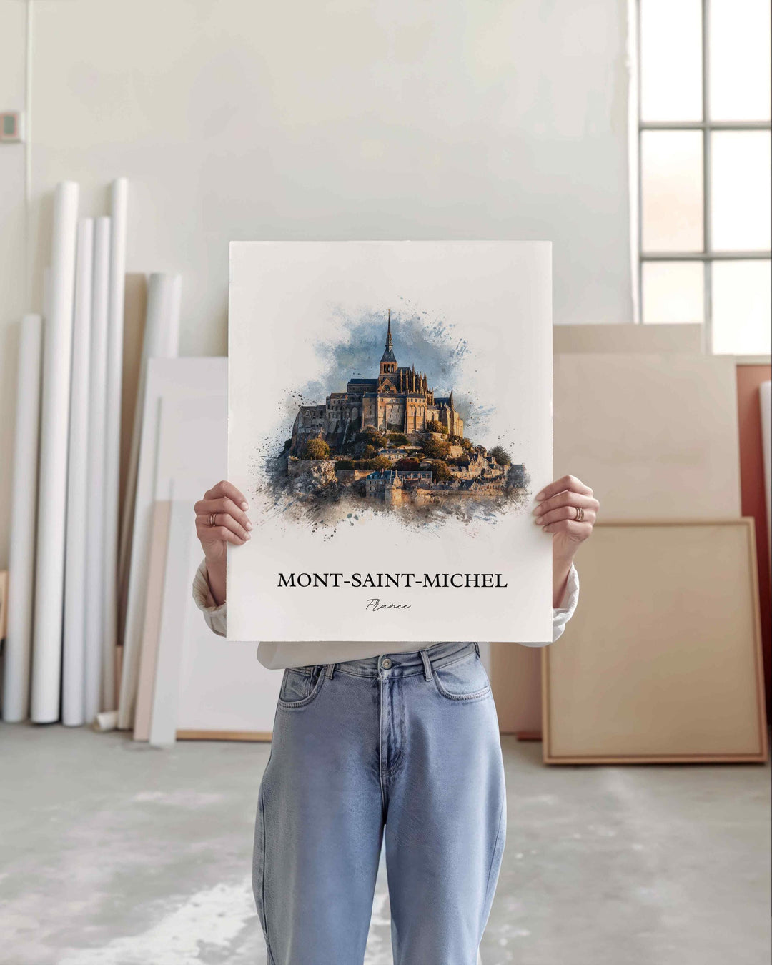 Mont-Saint-Michel, France – Watercolor Art Print