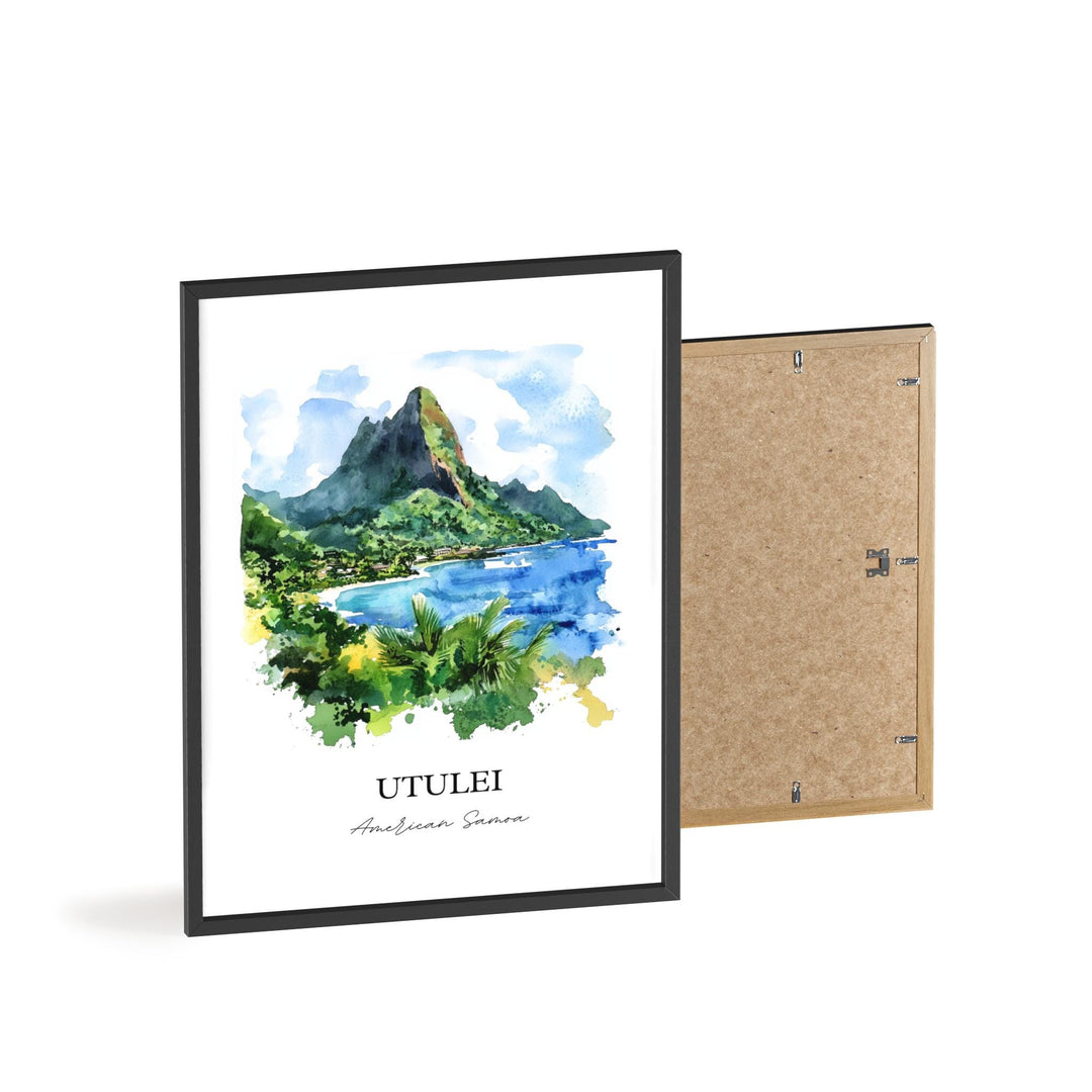 Utulei Wall Art, Maoputasi County Print, American Samoa Watercolor Art, Utulei Gift, Travel Print, Travel Poster, Housewarming Gift