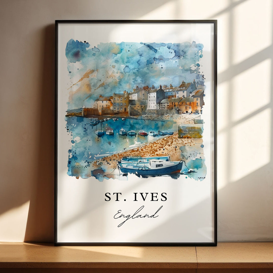 St Ives Wall Art, St Ives Print, England Wall Art, St Ives England Gift, Travel Print, Travel Poster, Travel Gift, Housewarming Gift