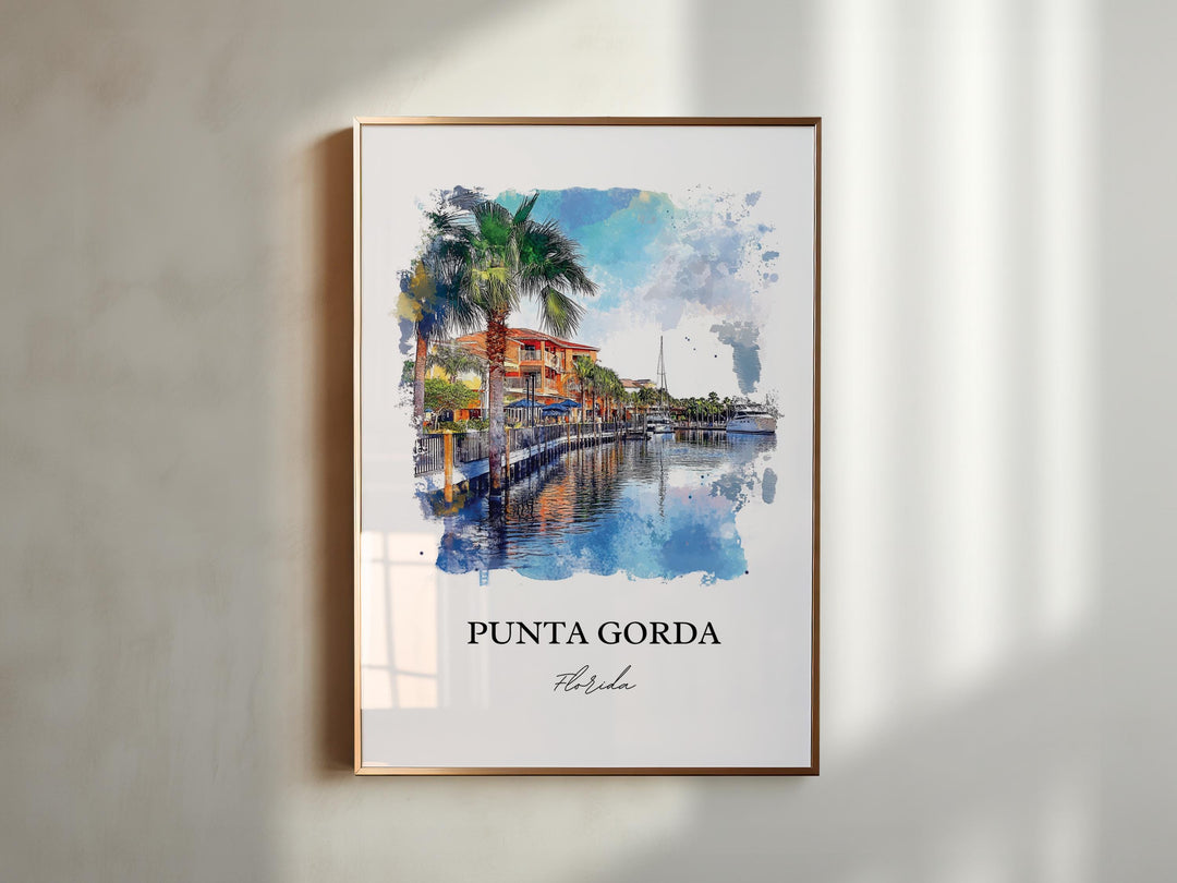 Punta Gorda Wall Art, Punta Gorda Print, Charlotte County Artwork, Punta Gorda Florida Gift, Travel Print, Travel Poster, Housewarming Gift