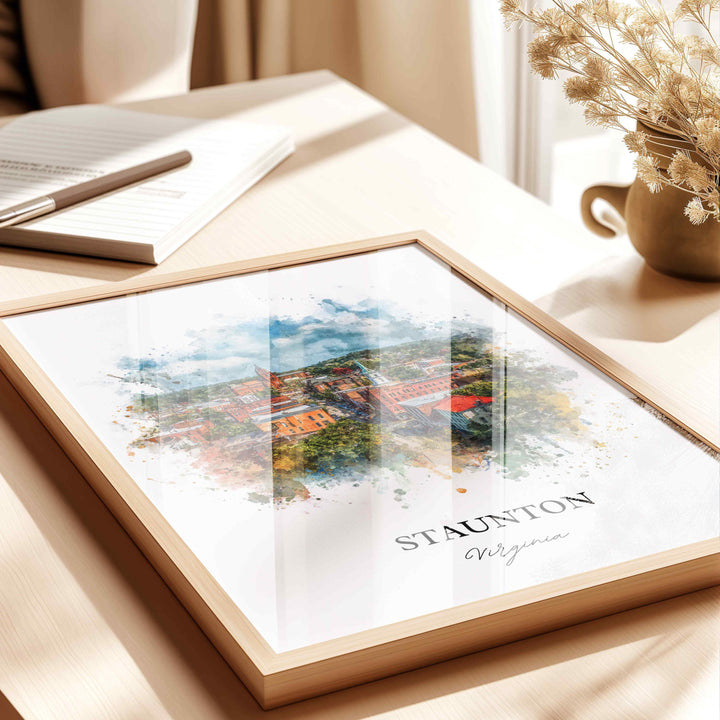 Staunton, Virginia – Watercolor Art Print