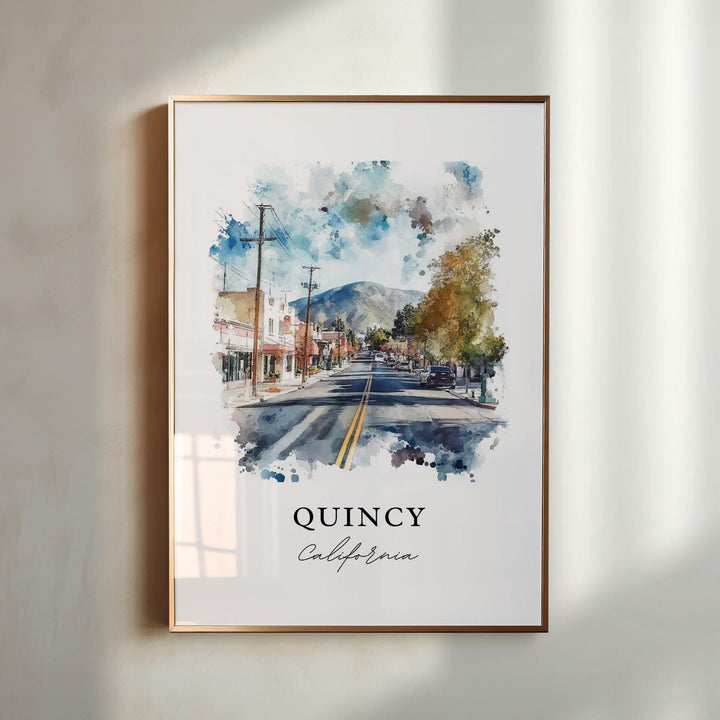 Quincy CA Wall Art, Quincy California Print, Plumas County Cali Art, Quincy California Gift,