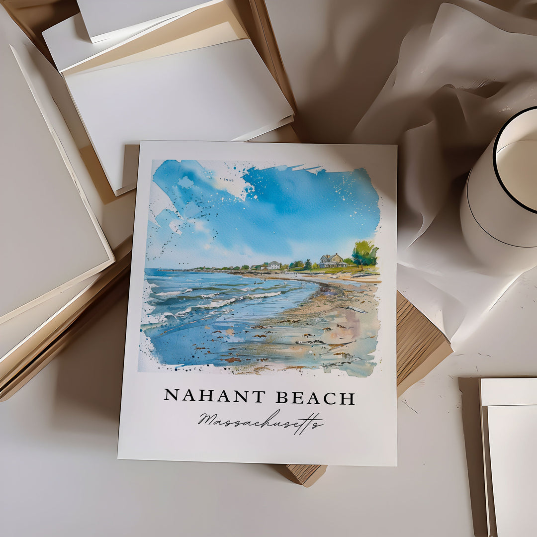 Nahant Beach Art, Nahant Print, Massachussets Wall Art, Cape Cod Gift, Travel Print, Travel Poster, Travel Gift, Housewarming Gift