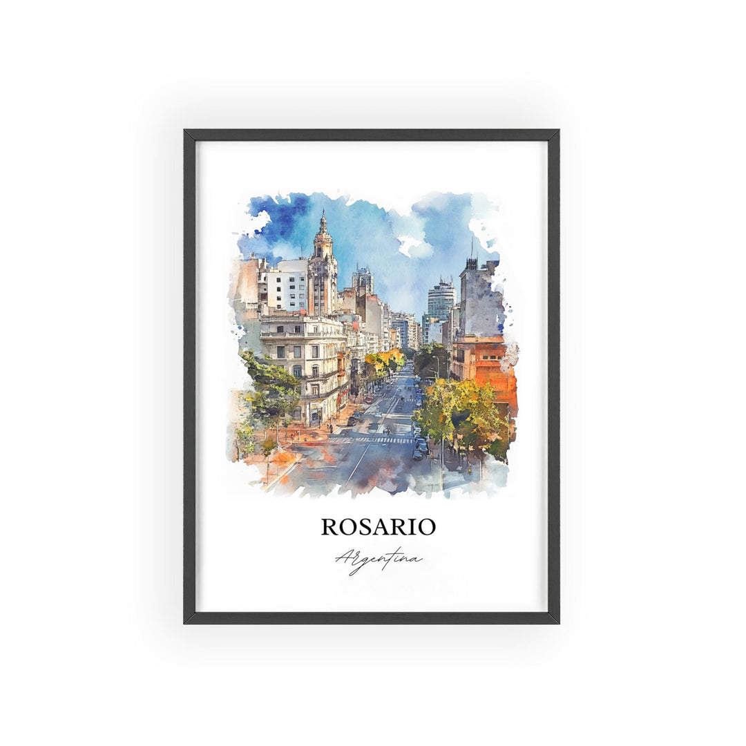 Rosario Argentina Art, Santa Fe Province Print, Argentina Watercolor, Rosario Argentina Gift, Travel Print, Travel Poster, Housewarming Gift