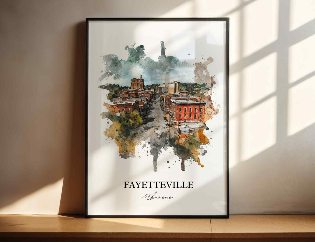 Fayetteville, Arkansas – Watercolor Art Print