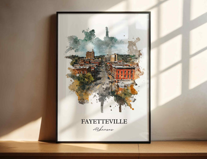 Fayetteville, Arkansas – Watercolor Art Print