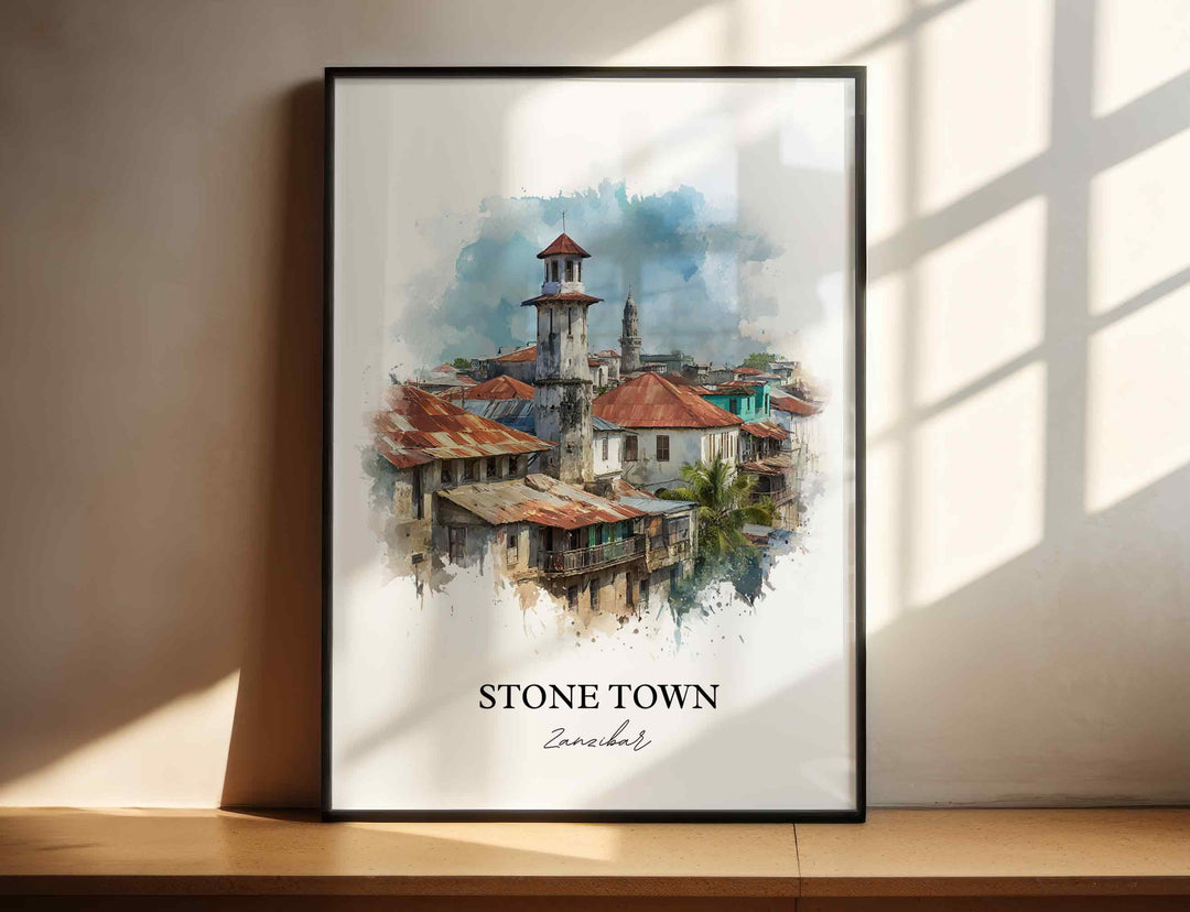 Stone Town, Zanzibar – Watercolor Art Print
