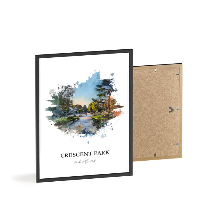 Crescent Park, California – Watercolor Art Print