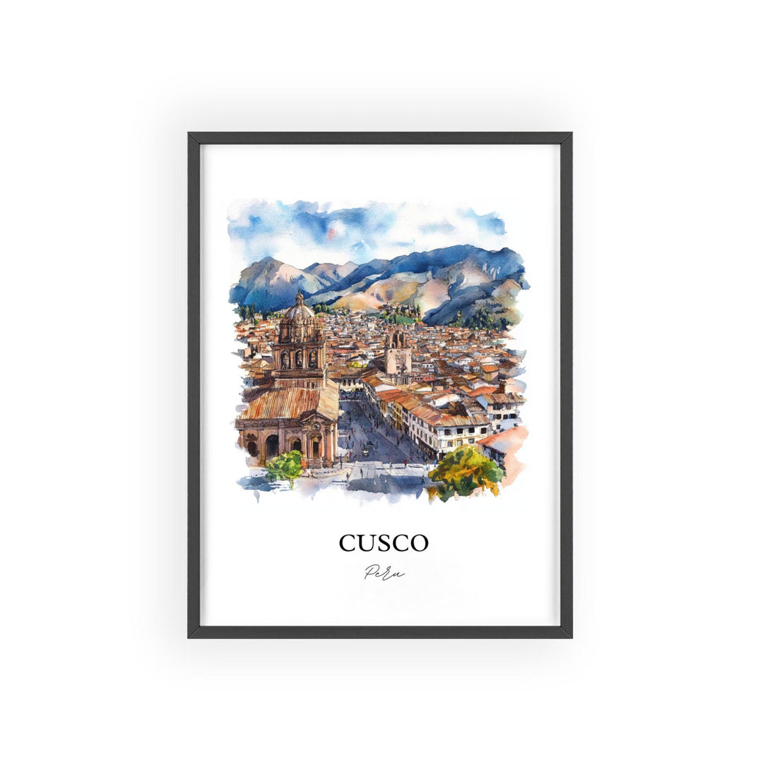Cusco Peru Wall Art, Cusco Peru Print, Peru Watercolor Art, Cusco Peru Gift, Travel Print, Travel Poster, Housewarming Gift