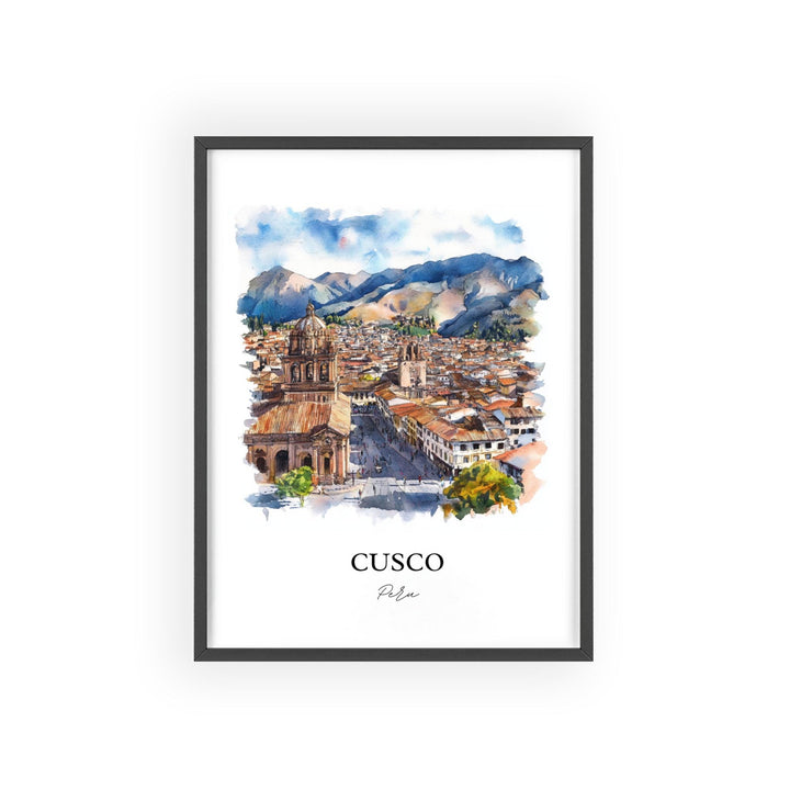Cusco Peru Wall Art, Cusco Peru Print, Peru Watercolor Art, Cusco Peru Gift, Travel Print, Travel Poster, Housewarming Gift