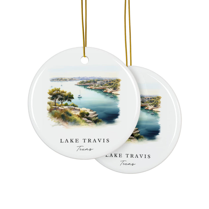 Lake Travis TX Ornament: Unique Lake Travis TX Souvenir, Texas Xmas Decor, and Authentic Lake Travis Gift