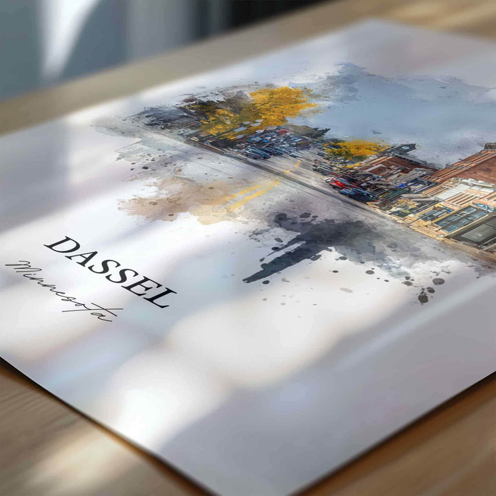 Dassel, Minnesota – Watercolor Art Print