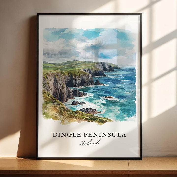 Dingle Peninsula Wall Art, Dingle Ireland Print, Dingle Watercolor Art, Dingle Ireland Gift,