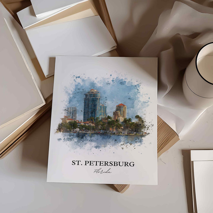 St Petersburg, Florida – Watercolor Art Print
