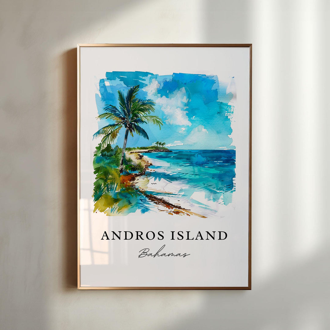 Andros Island Wall Art - Bahamas Print