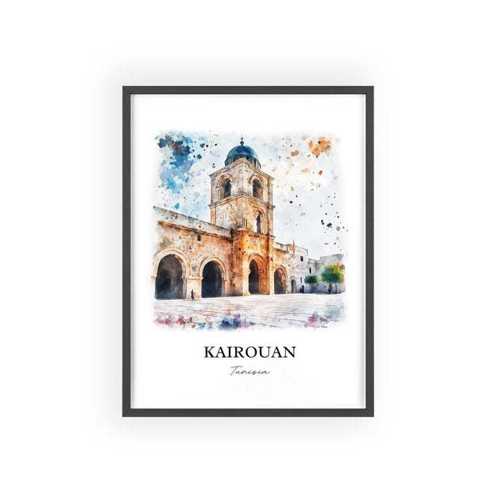 Kairouan Wall Art, Kairouan Print, Tunisia Watercolor Art, Kairouan Gift, Travel Print, Travel Poster, Housewarming Gift