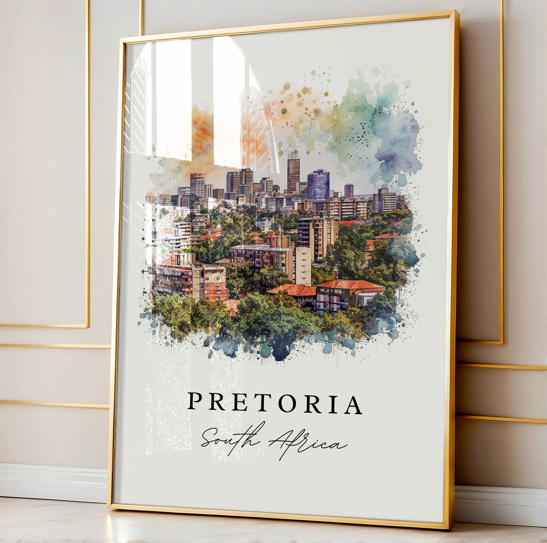 Pretoria South Africa wall art - Cape Town South Africa, Pretoria print, Pretoria Wedding gift, Birthday present, Custom Text, Perfect Gift