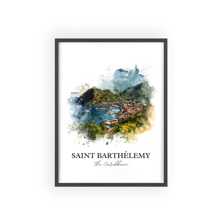 St. Barts Wall Art, St. Barts Print, St. Barts Watercolor Art, Caribbean Gift, Travel Print, Travel Poster, Housewarming Gift