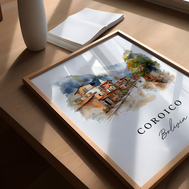 Coroico Brazil wall art - Bolivia, Coroico poster print, Coroico Wedding gift, Nor Yungas Province present, Custom Text, Perfect Gift