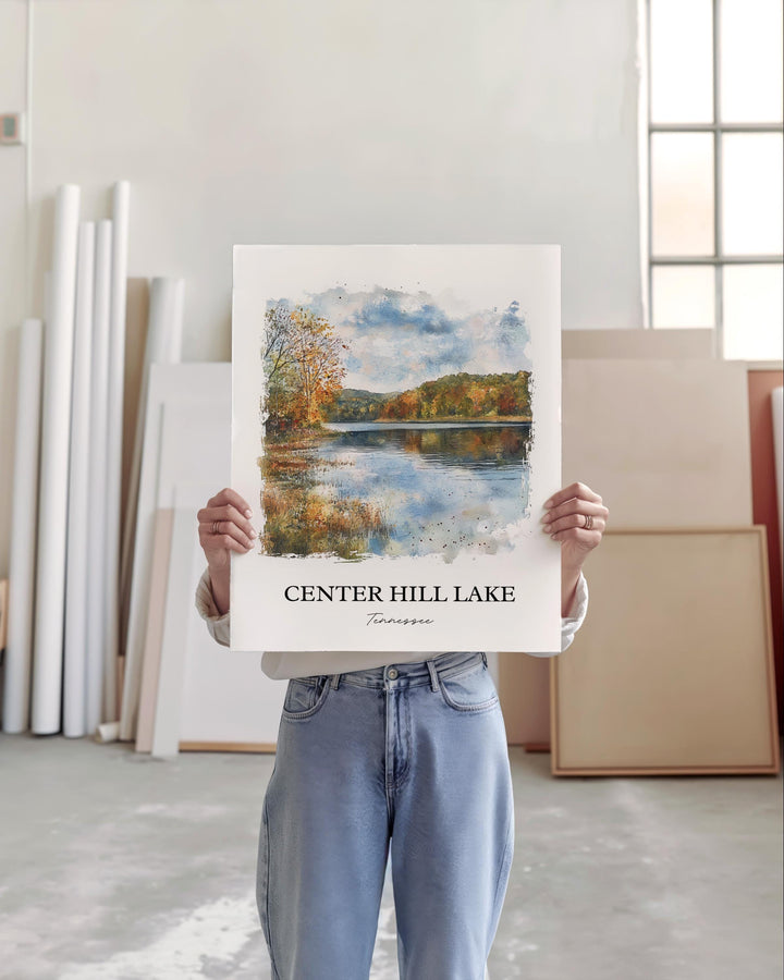 Center Hill Lake Wall Art, Middle Tennessee Print, Tennessee Artwork, Center Hill Lake Gift, Travel Print, Travel Poster, Housewarming Gift