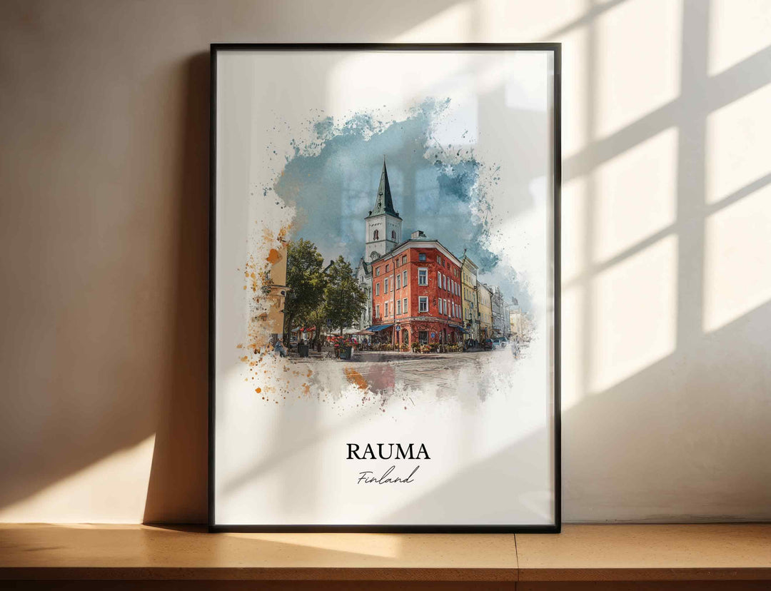 Rauma, Finland – Watercolor Art Print