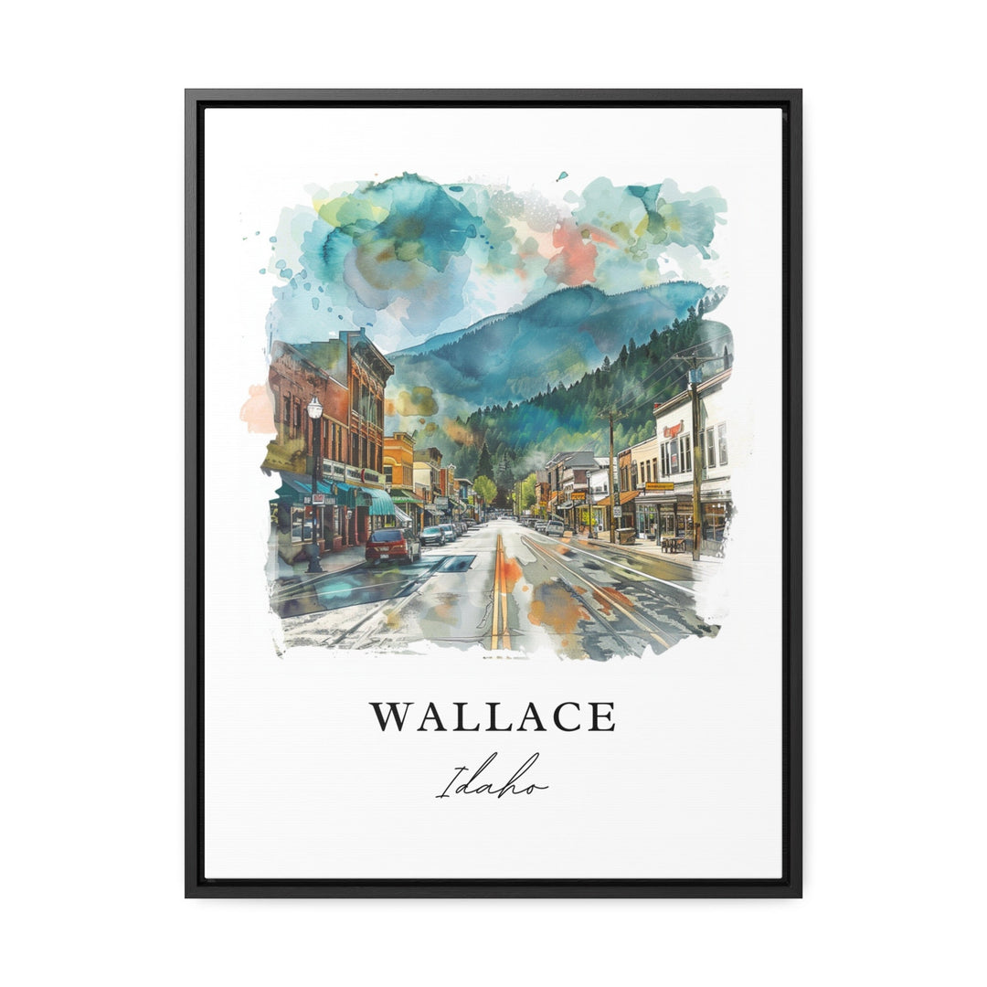 Wallace Idaho Wall Art, Wallace ID Print, Wallace ID Watercolor Art, Shoshone County ID Gift,