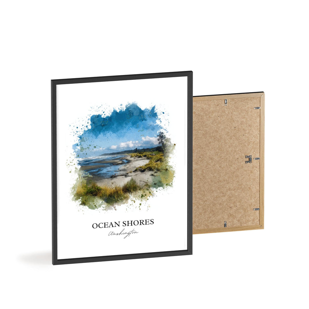 Ocean Shores, Washington – Watercolor Art Print