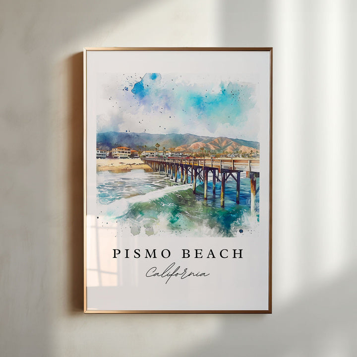 Pismo Beach CA wll art - California, Pismo Beach print, Pismo Beach Wedding gift, Birthday present, Custom Text, Perfect Gift