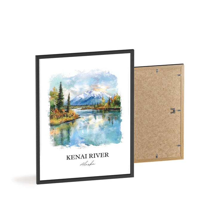 Kenai River Wall Art, Anchorage AK Print, Alaska Watercolor Art, Kenai River Alaska Gift, Travel Print, Travel Poster, Housewarming Gift