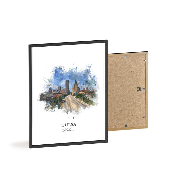 Tulsa, Oklahoma – Watercolor Art Print