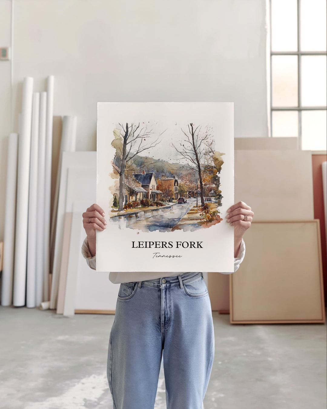 Leipers Fork, Tennessee, USA – Watercolor Art Print