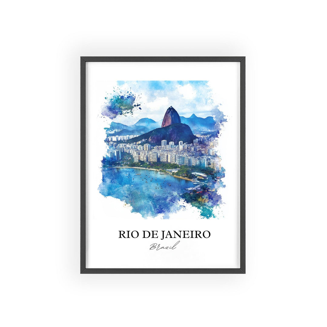 Rio de Janeiro Wall Art, Rio Skyline Print, Brazil Watercolor Art, Rio de Janeiro Gift, Travel Print, Travel Poster, Housewarming Gift