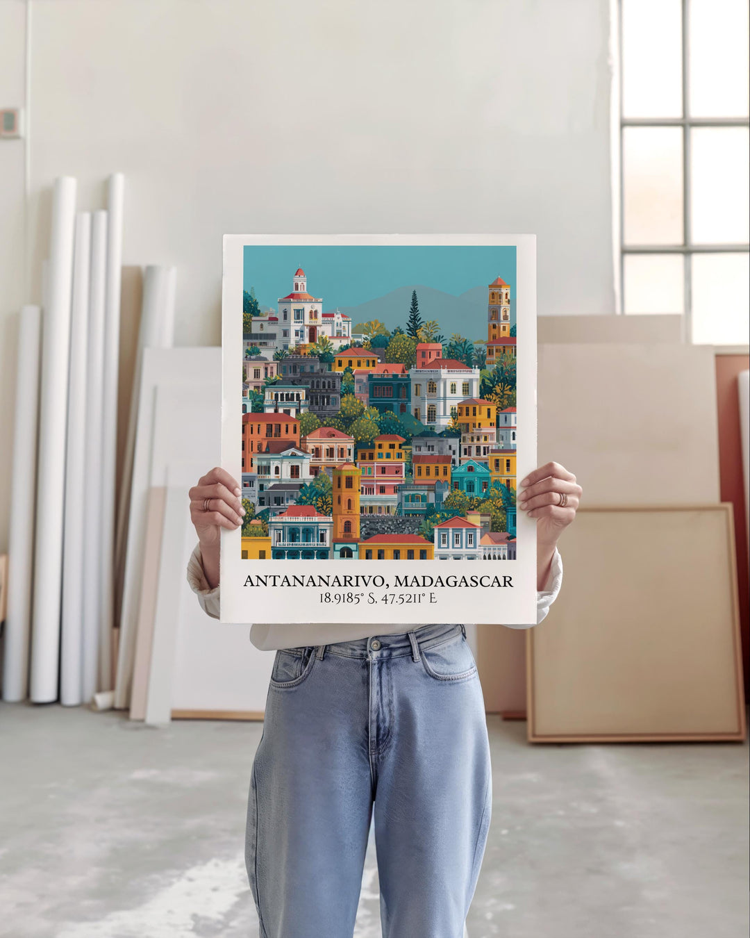 Antananarivo Wall Art, Antananarivo Retro Travel Art, Madagascar Home Decor, Madagascar Travel Art, Travel Prints, Housewarming Gift