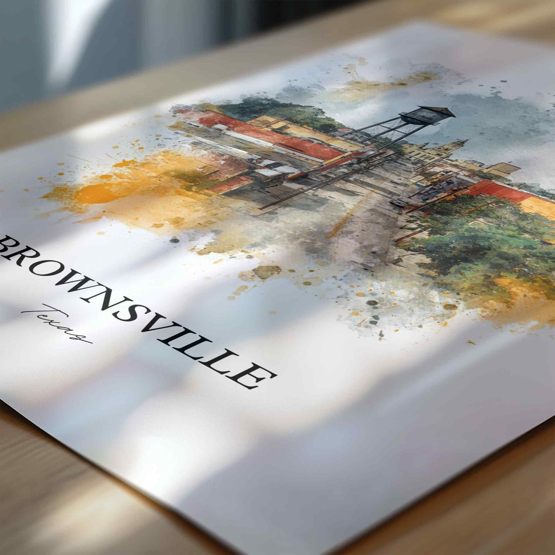 Brownsville, Texas – Watercolor Art Print