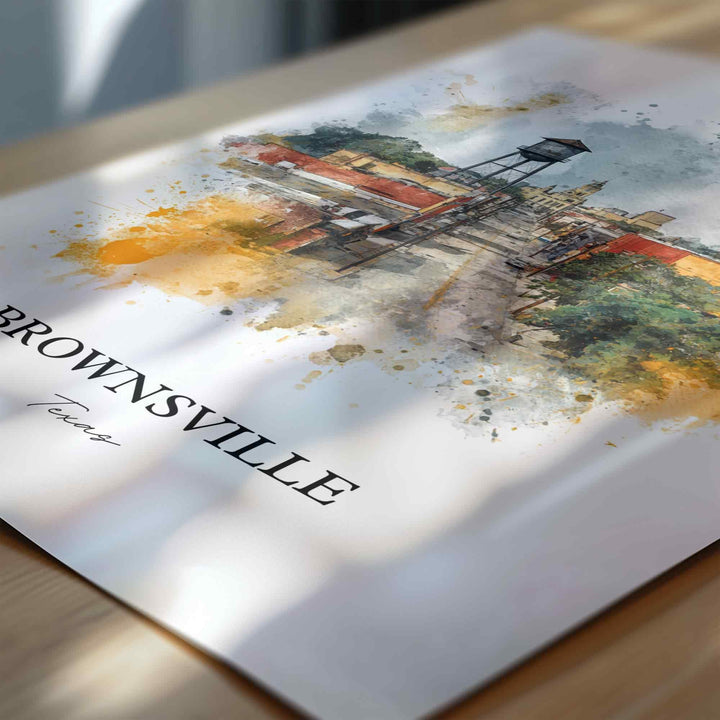 Brownsville, Texas – Watercolor Art Print