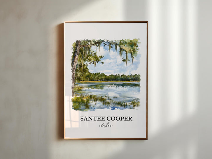 Santee Cooper Lakes Art, Lake Marion Print, South Carolina Art, Santee Cooper Lakes Gift, Travel Print, Travel Poster, Housewarming Gift