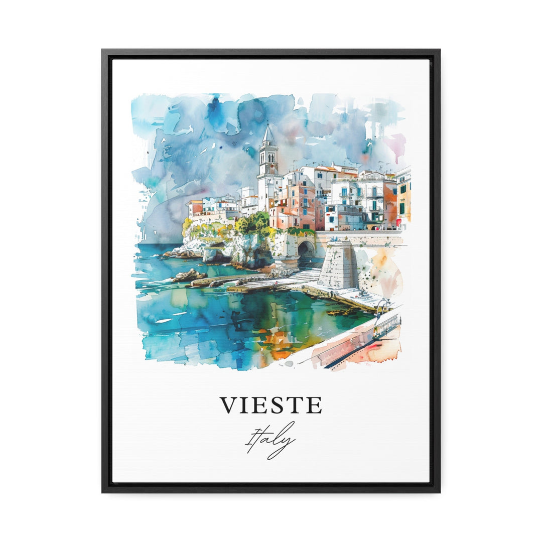 Vieste Italy Wall Art, Vieste Print, Vieste Puglia Watercolor, Vieste Italy Gift,