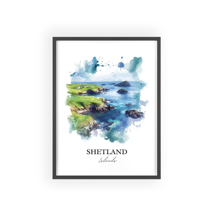Shetland Islands Wall Art, Orkney Print, Scotland Watercolor Art, Shetland Islands Gift, Travel Print, Travel Poster, Housewarming Gift