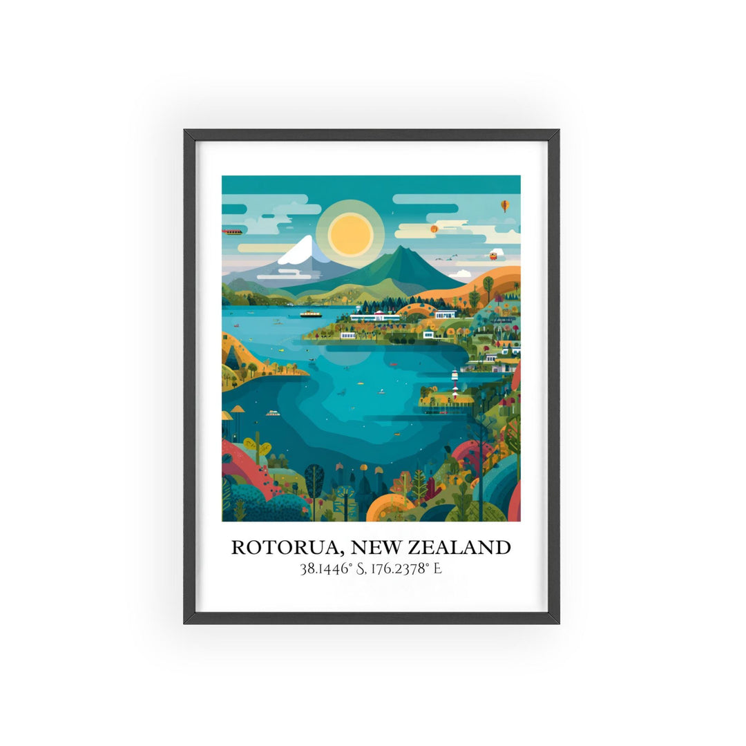 Rotorua, New Zealand – Watercolor Art Print