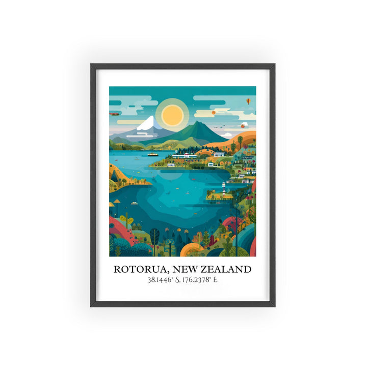 Rotorua, New Zealand – Watercolor Art Print