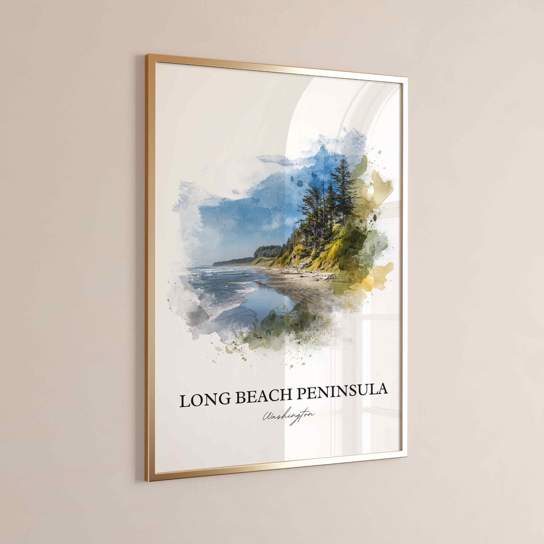 Long Beach Peninsula, Washington – Watercolor Art Print